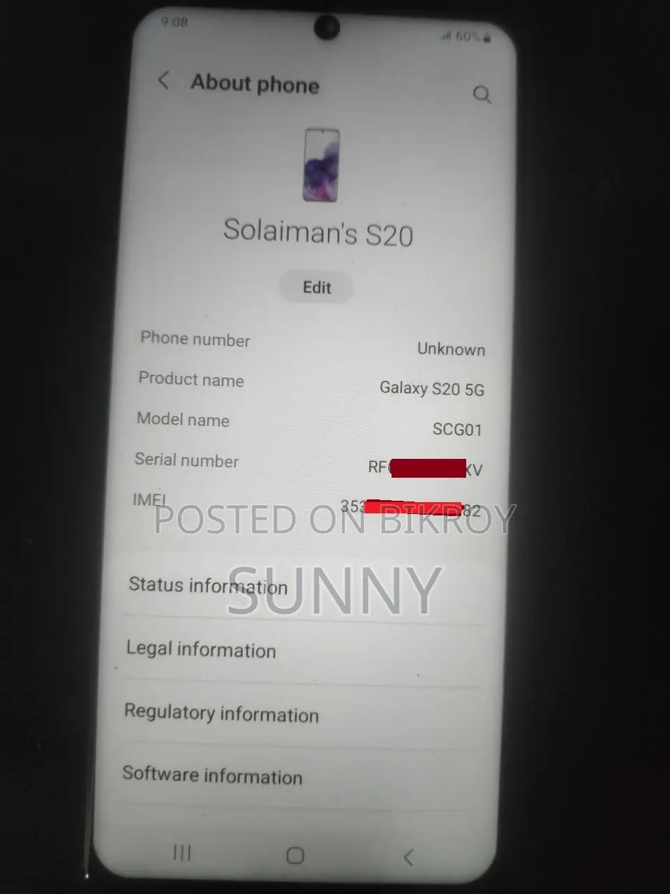 Samsung Galaxy S20 128 GB White