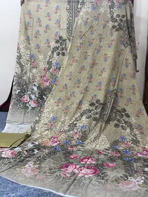 জমজম লাক্সারি লন থ্রি পিস অলিভ গ্রিন আনস্টিচড ১০০% কটন