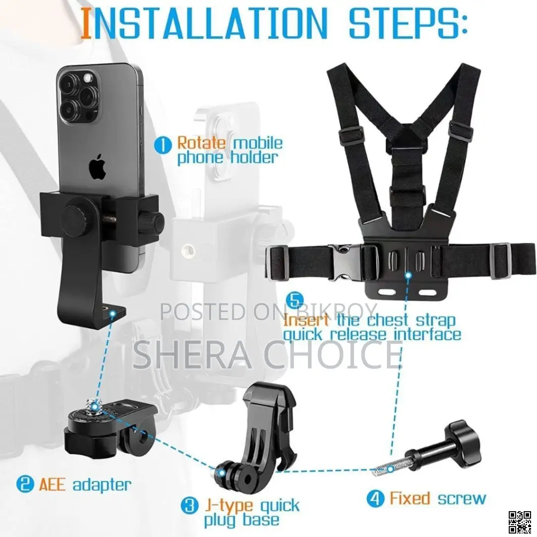 Chest Mount Mobile Phone Holder – Hands-Free Recording Made Easy!