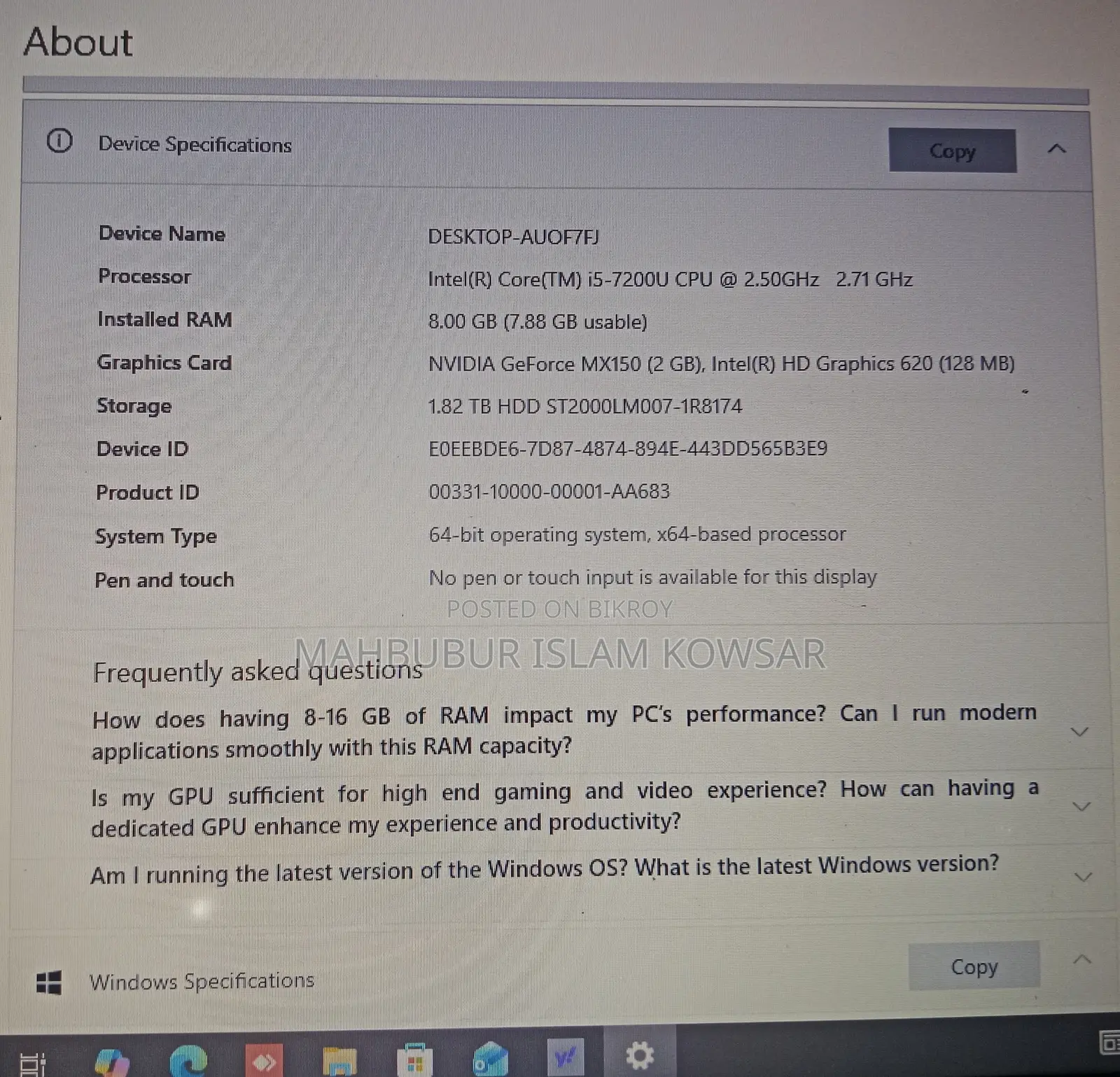ল্যাপটপ Acer Aspire 5551G ৮জিবি ইন্টেল কোর i5 এসএসডি ৫১২জিবি