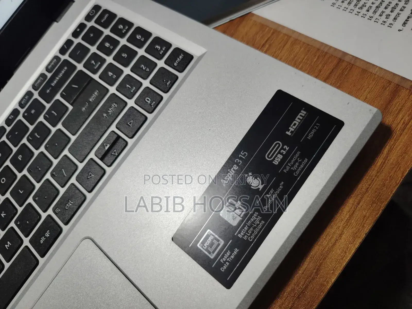 Laptop Acer Aspire 3 8GB Intel Core 3 SSD 512GB