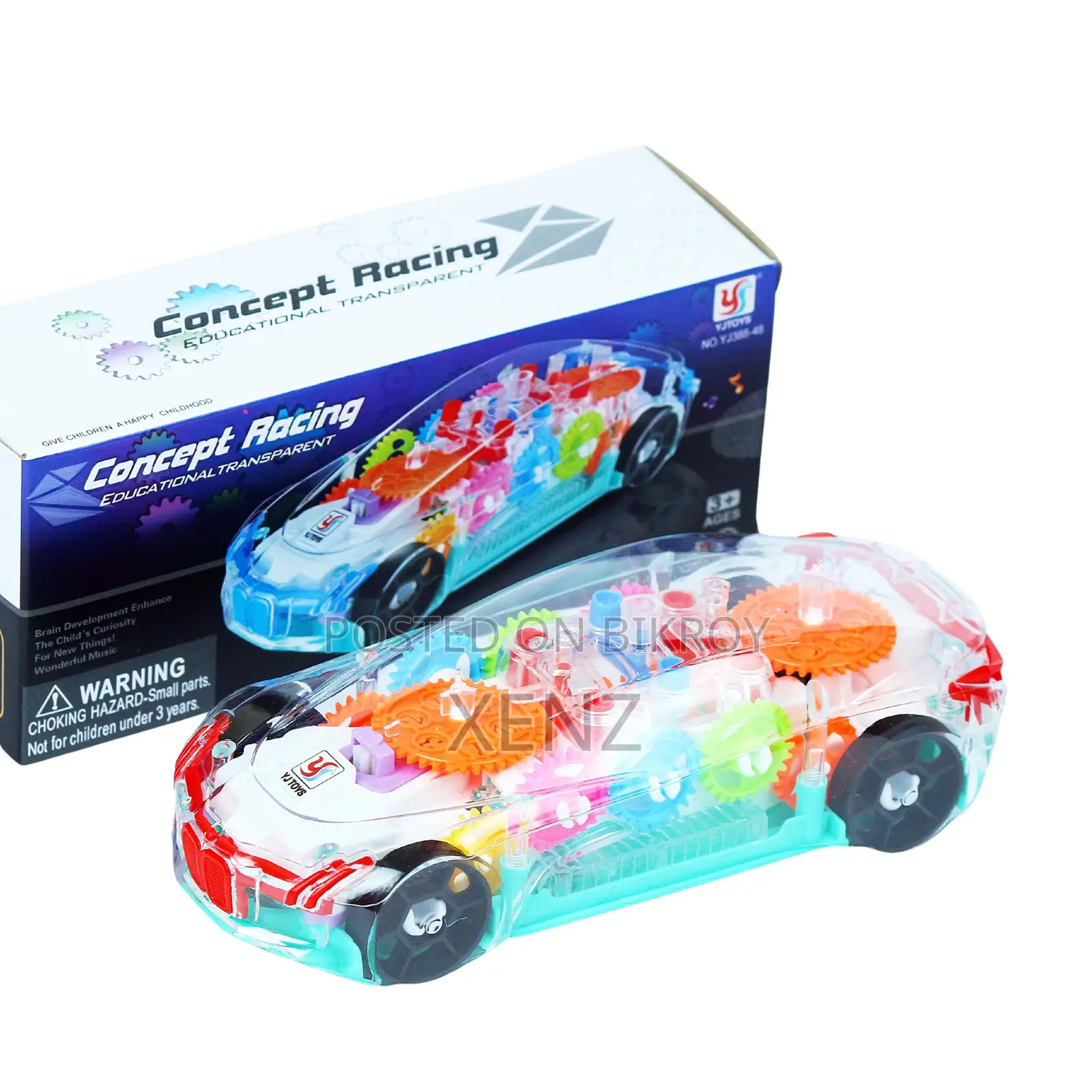 Concept Transparent Racing Car With Light Music