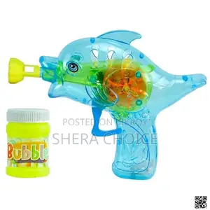 Led Light Bubble Spray Machine Shooter Gun Dolphin With Bubble Liquid