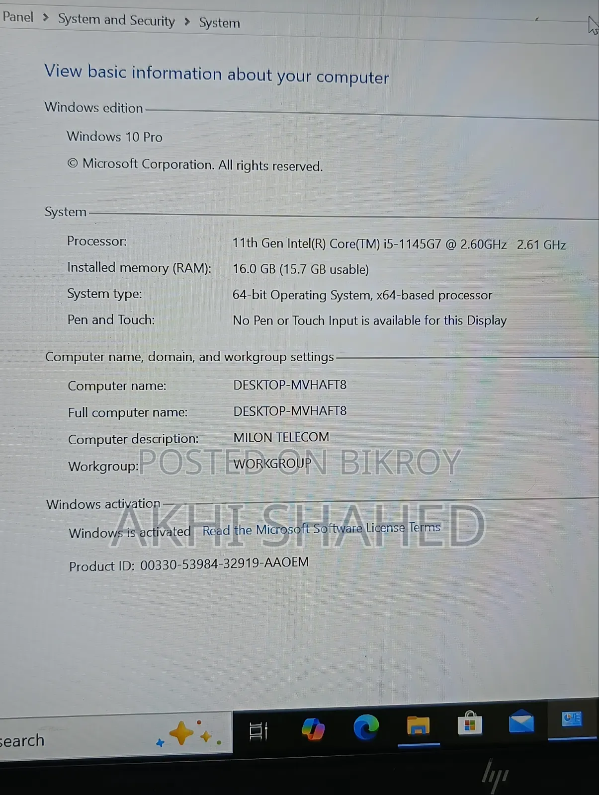 Laptop HP EliteBook 850 G8 16GB Intel Core I5 SSD 500GB