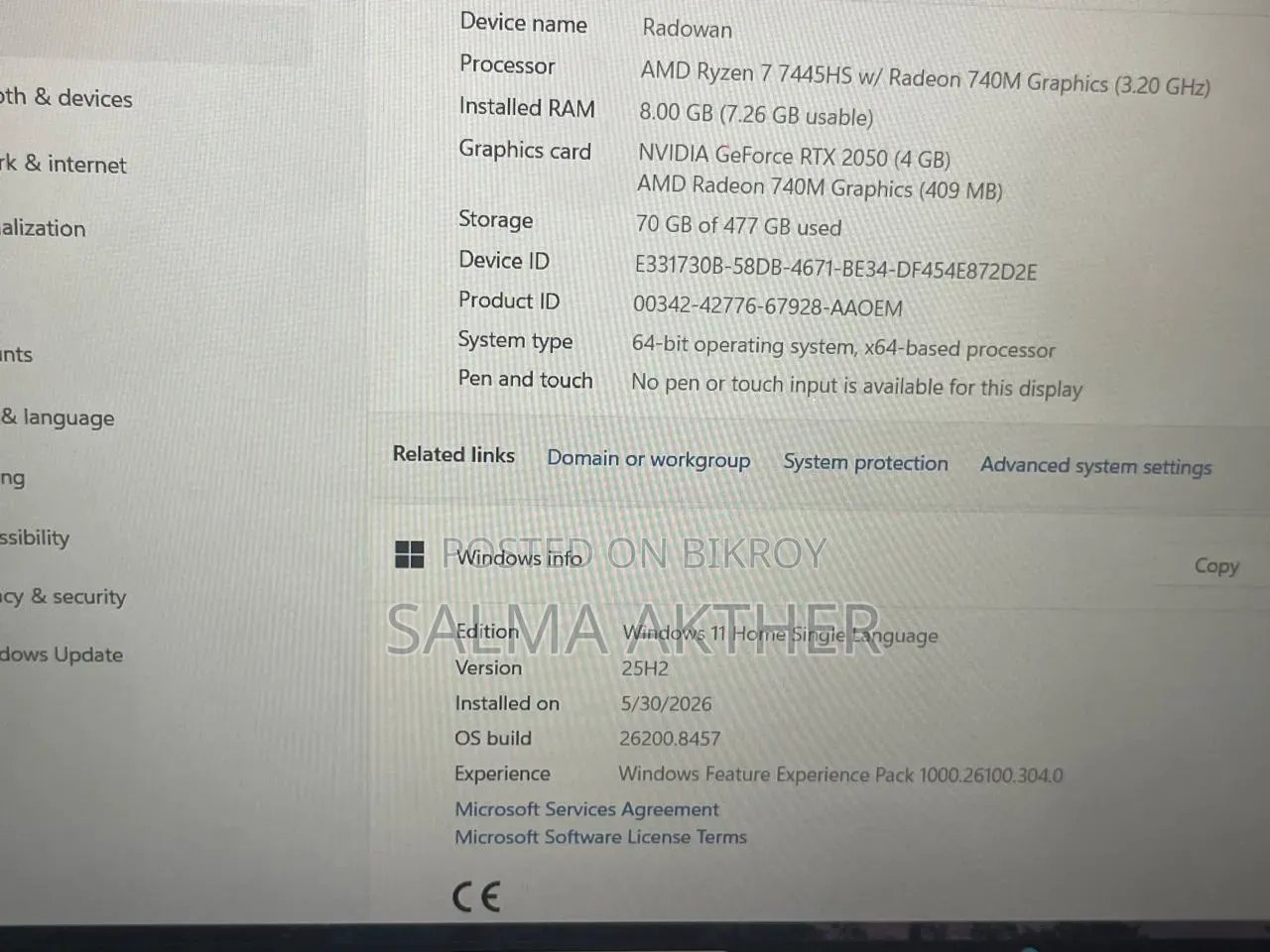 New Laptop HP Victus 15 8GB Intel Core I7 HDD+SSD 500GB