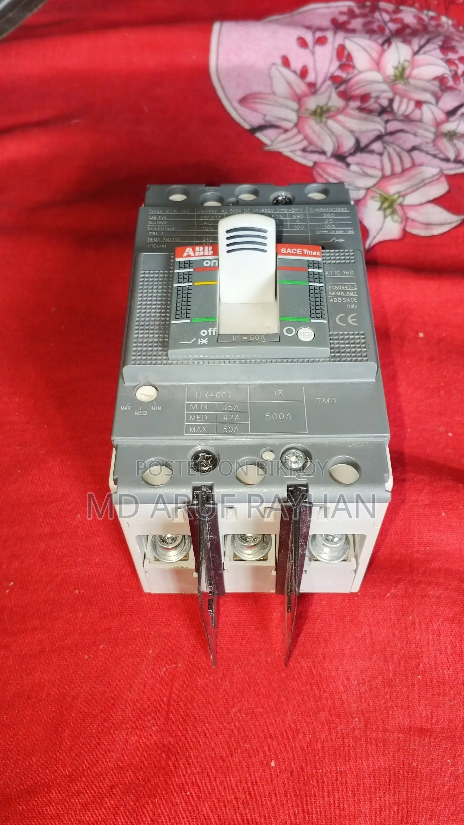 ABB SACE Tmax XT1C 50A MCCB Circuit Breaker (Brand New)