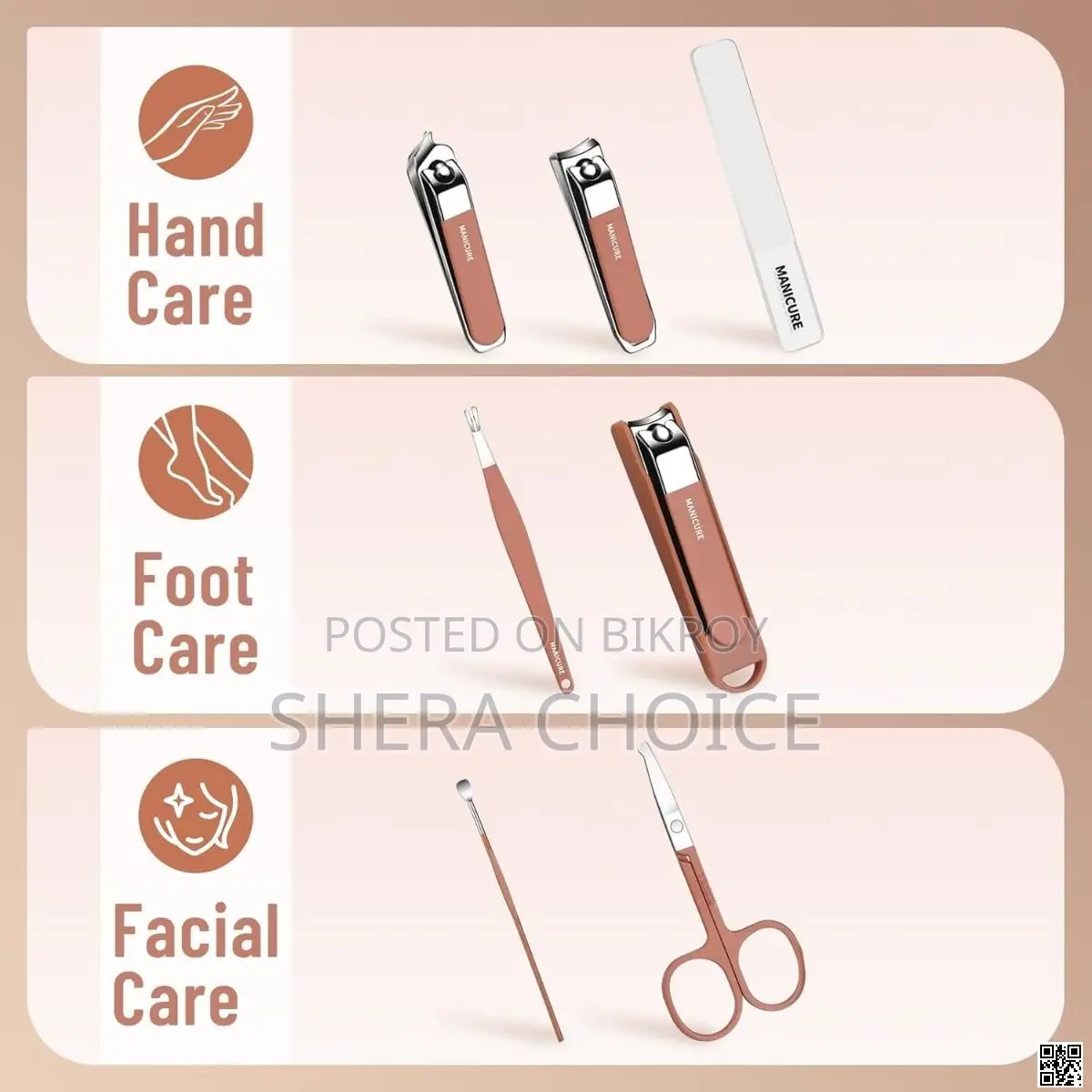 ৮ পিস ম্যানিকিউর পেডিকিউর কিট – Professional Nail Care Set