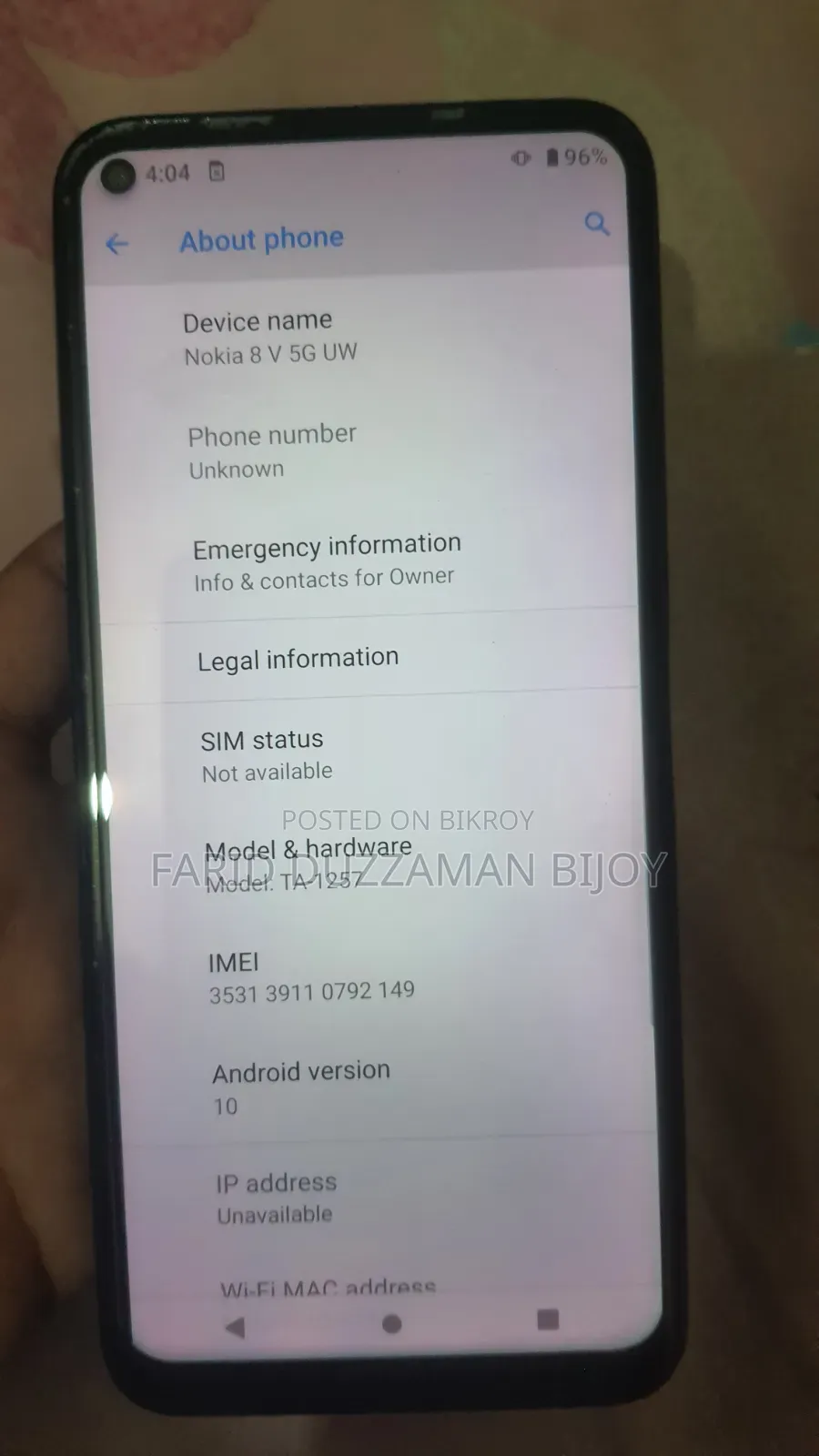 Nokia 8 V 5G UW 64 GB Black