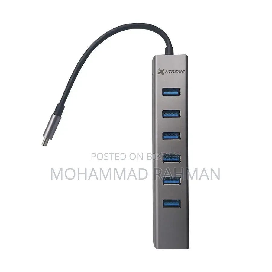 Xtreme Type-c Male To 6 Usb 3.0 Female With Single Type-c & Lan