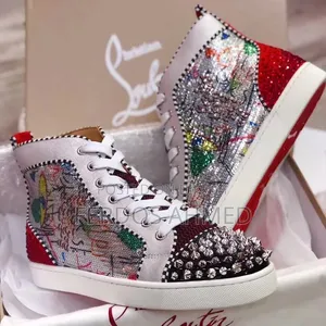 Christian Louboutin Men’s High-Top Spiked Sneakers (Used 3 Times)