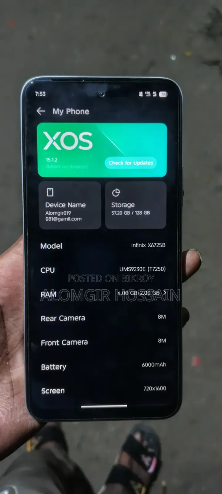 Infinix Smart 10 Plus 128 GB Silver