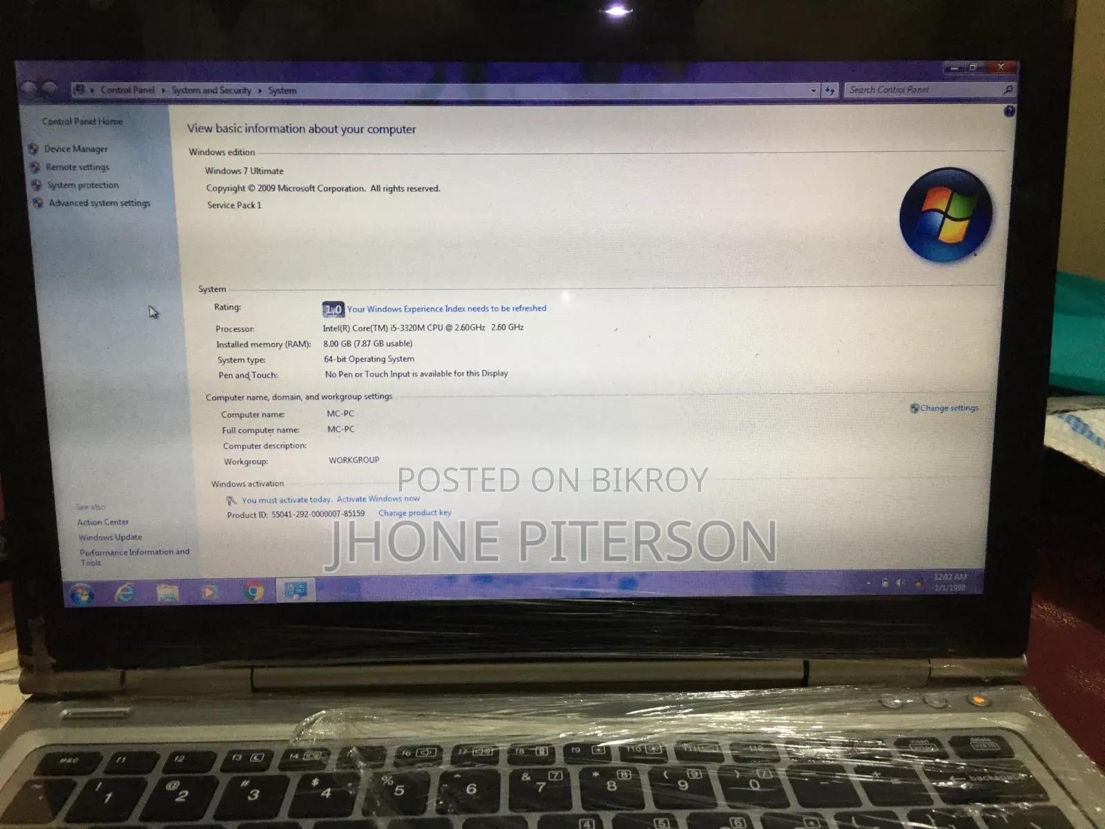 Laptop HP EliteBook 2530P 4GB Intel Core i3 HDD 256GB