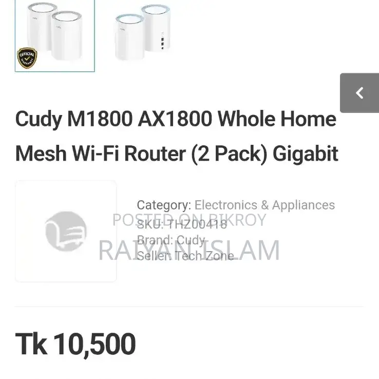 (Fixed) Cudy Ax1800 Mesh Router 2 Pack