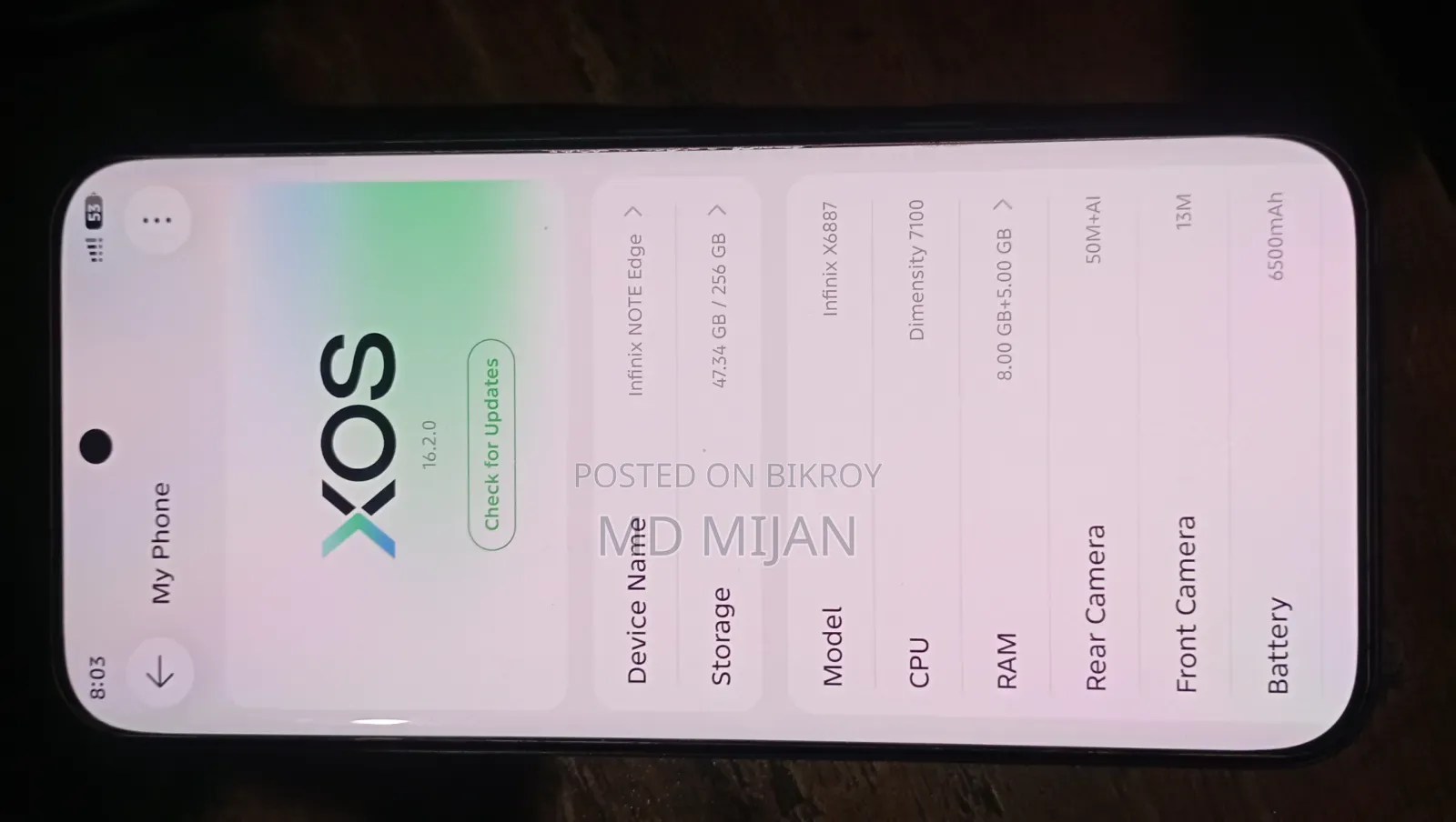 Infinix Note Edge 256 GB Black
