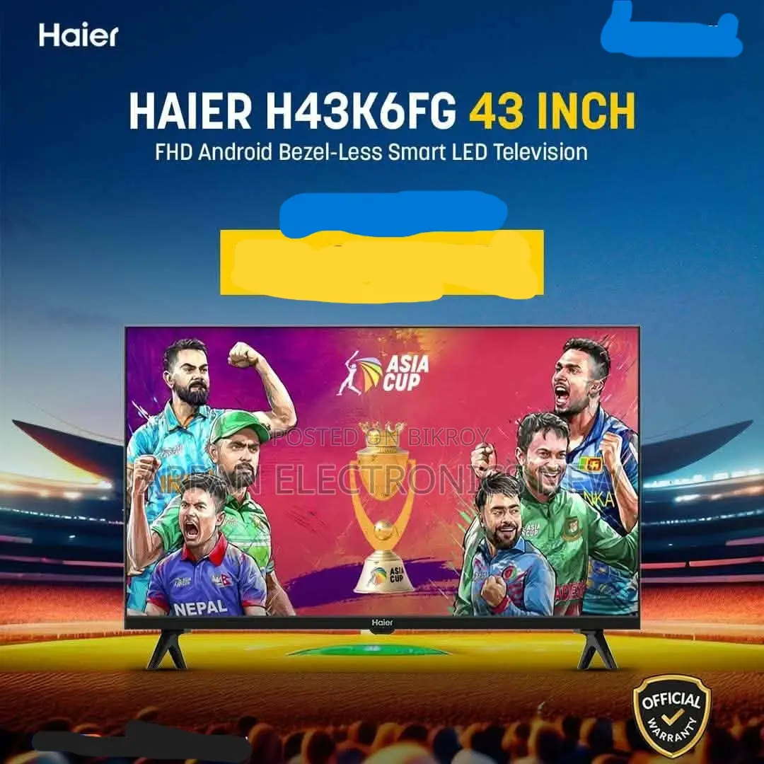 হায়ার অফিসিয়াল ৪৩" এফএইচডি স্মার্ট গুগল টিভি (H43k85ffx) ইএমআই উপলব্ধ