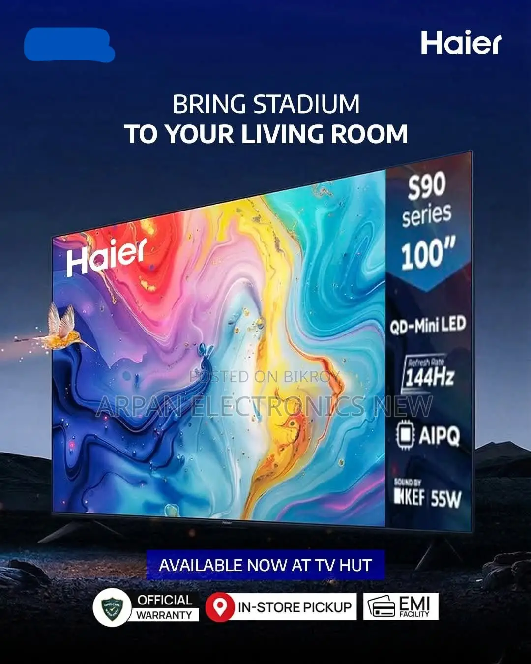 Haier 43" Smart Qled H43s80eux Google Tv With Emi Available