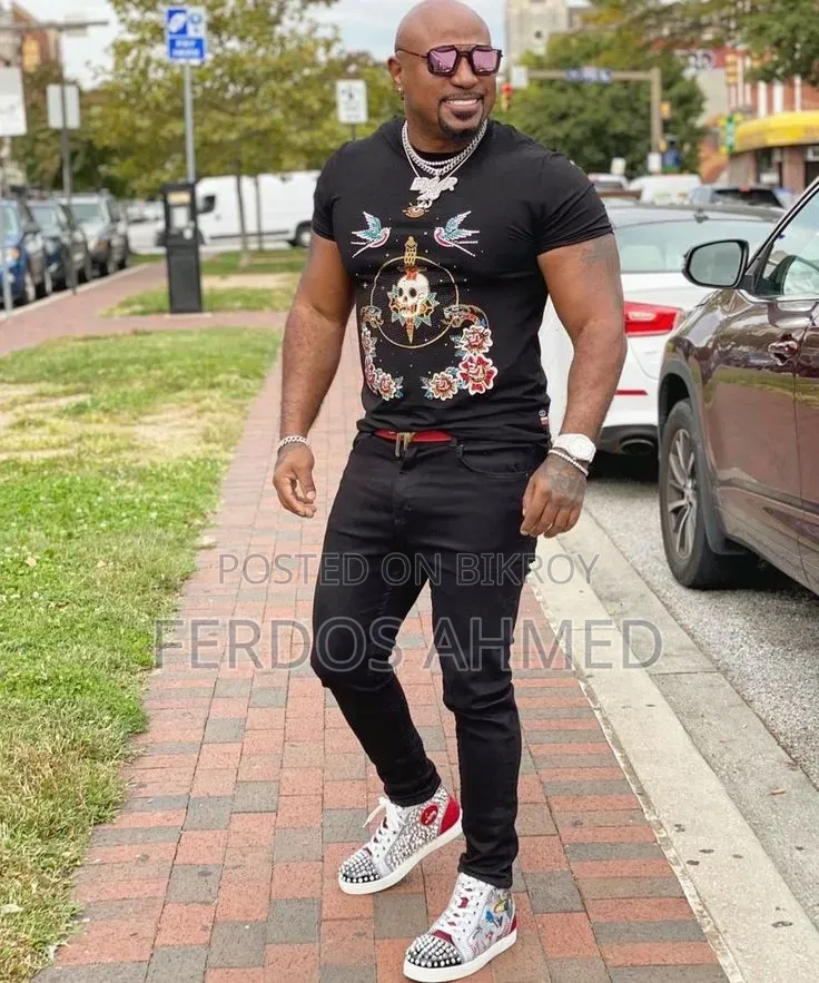 Christian Louboutin Men’s High-Top Spiked Sneakers (Used 3 Times)