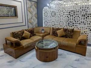 L-Shaped Sofa Set With Table