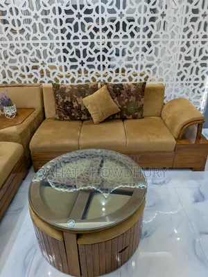 L-Shaped Sofa Set With Table