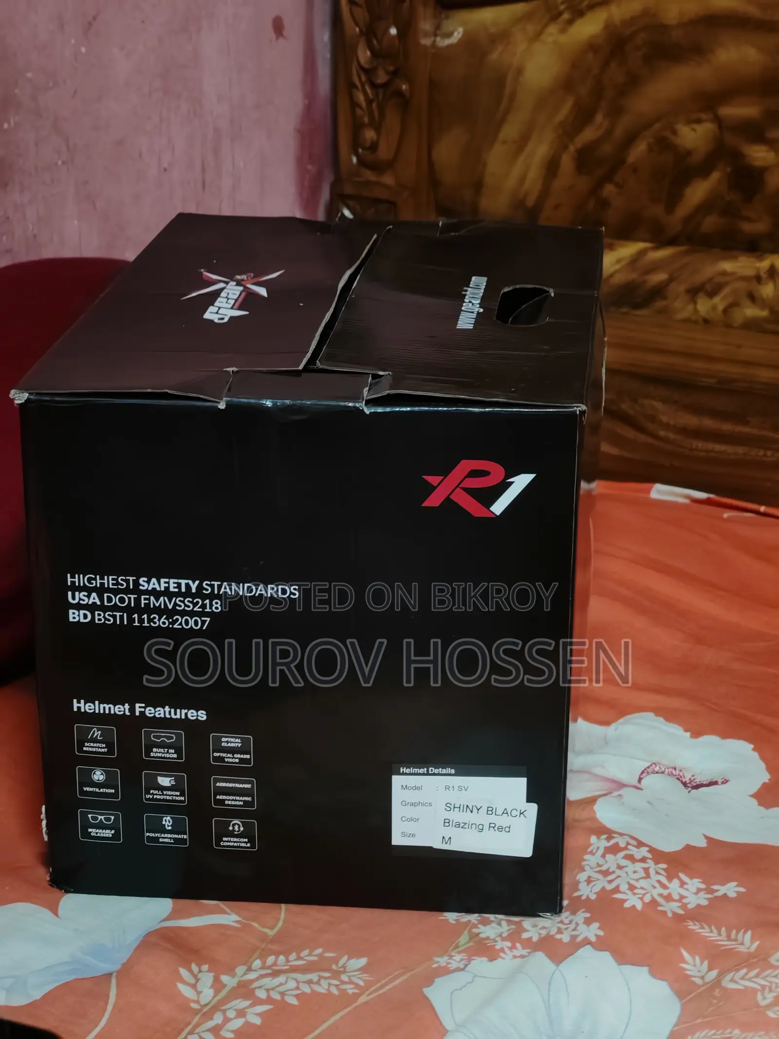 X Helmet R1sv – Jet Black (Clear Black Visor Included)
