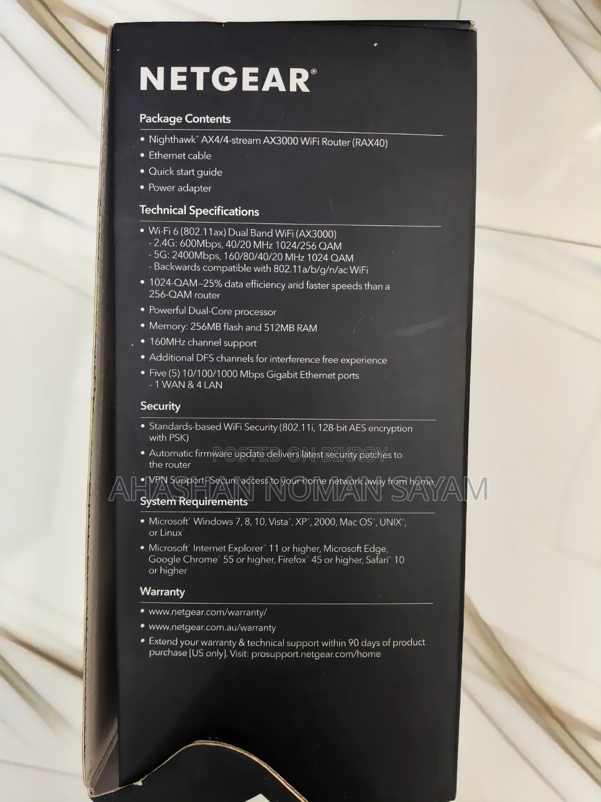 Netgear Rax40 Ax3000 Nighthawk Dual-Band Wifi Router