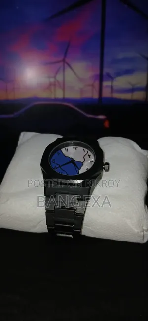 Black and Blue Arabic Aura Hand Watch for Men