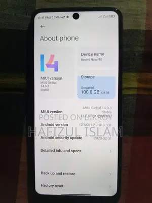 Xiaomi Redmi Note 9 Pro 128 GB নীল