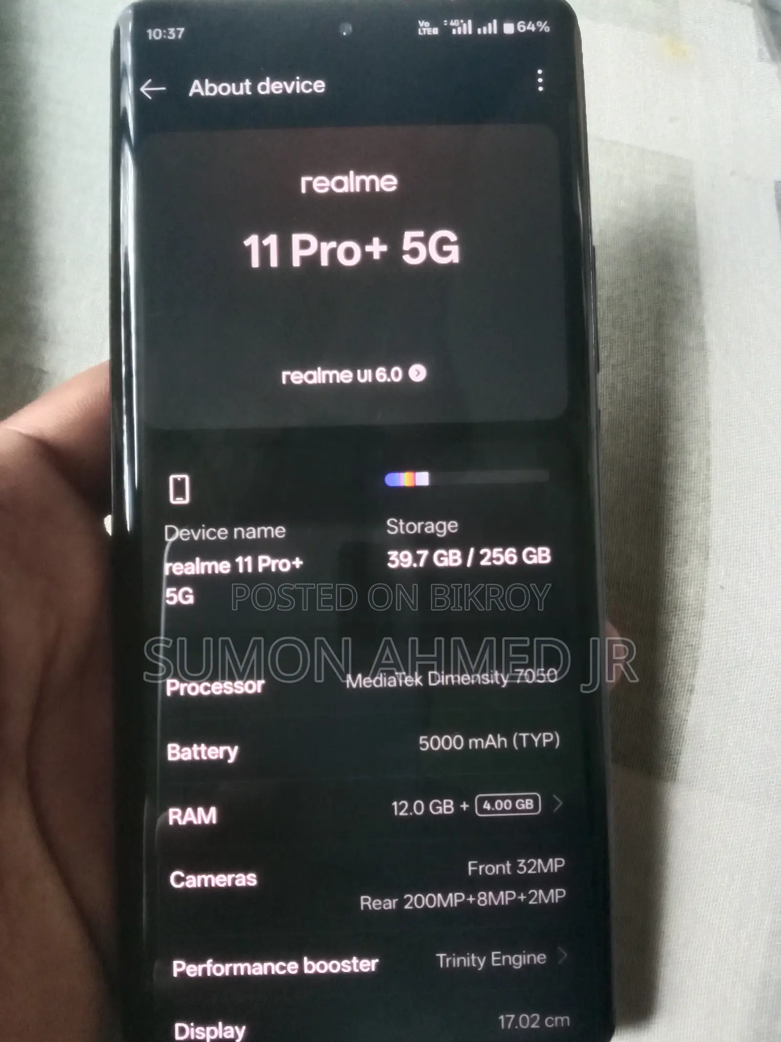 Realme 11 Pro+ 256 GB Black