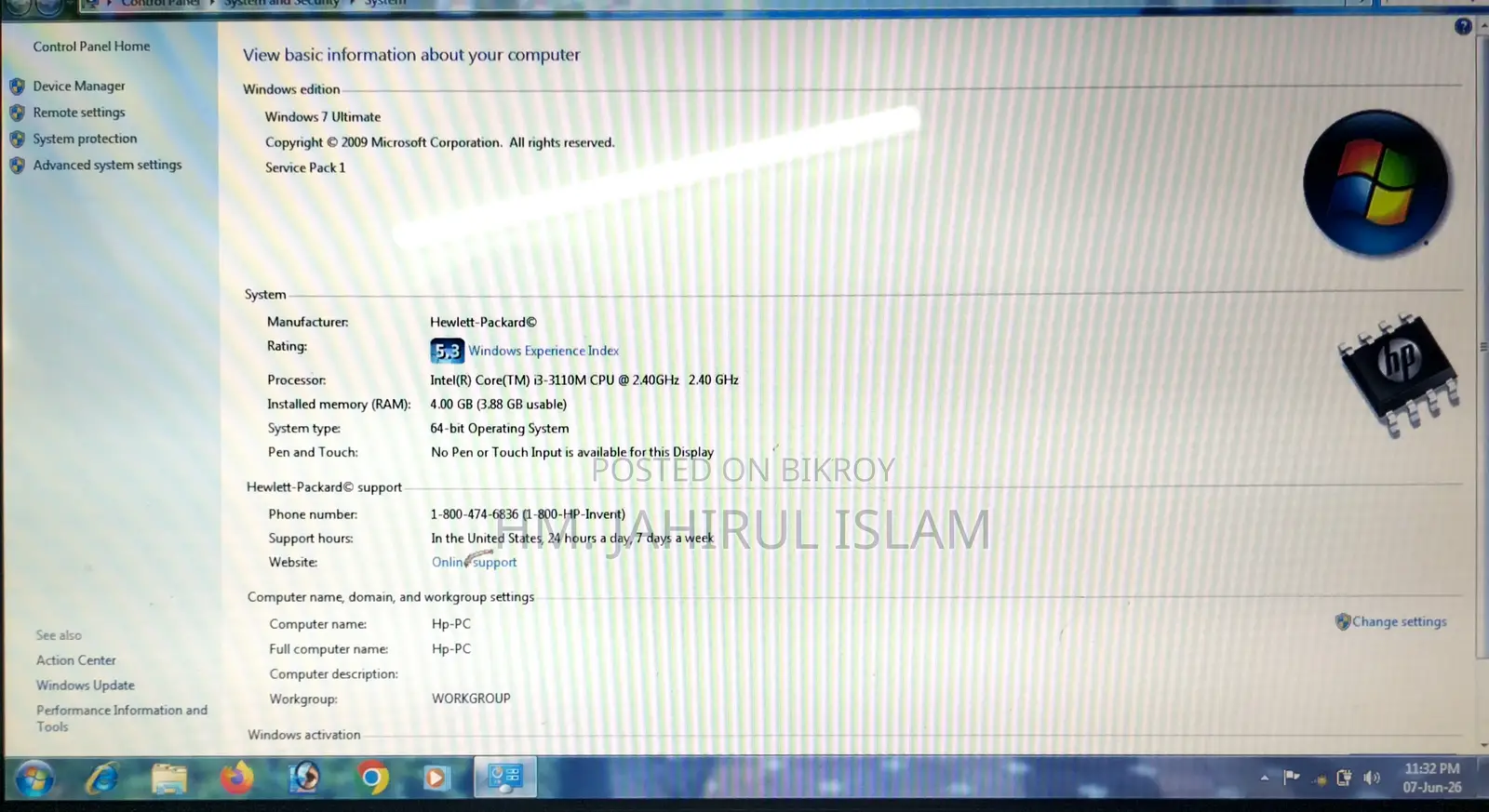 Laptop HP ProBook 4441S 4GB Intel Core I3 HDD 500GB