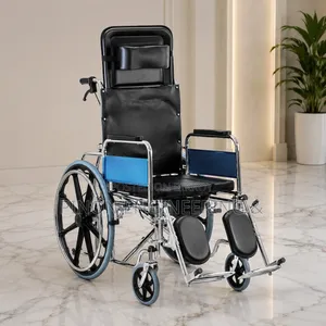 Heavy-Duty Reclining With Commode Wheelchair