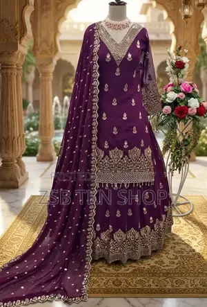 Premium Soft Jorjet Three Piece With Sequence Embroidery