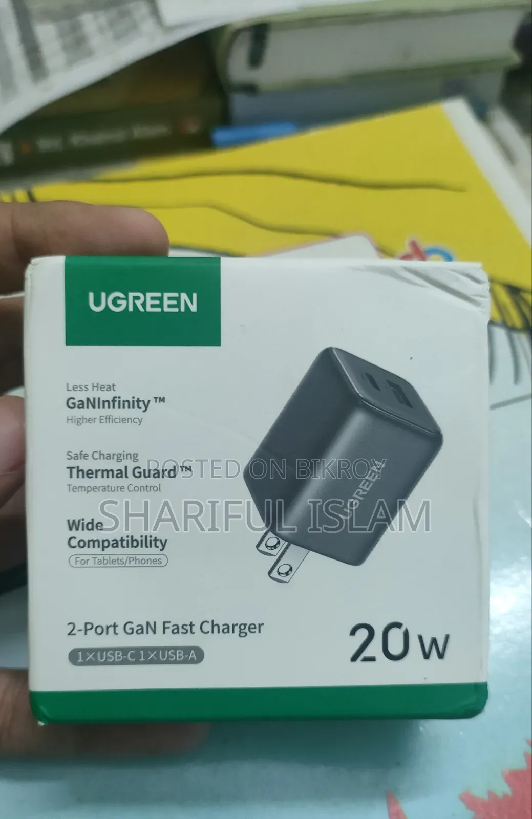 ইউগ্রিন ২০ ওয়াট গ্যান পিডি ৩.০ চার্জার