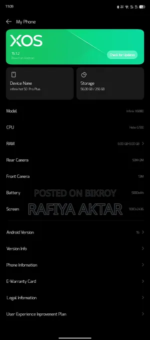 Infinix Hot 50 Pro+ 4G 256 GB Blue