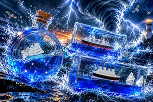Unsinkable Titanic Fluid Drift Bottle (Brand New)