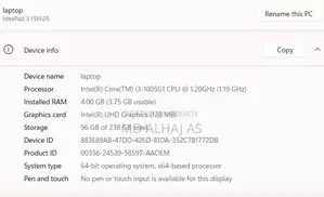 Laptop Lenovo Ideapad 3 4GB Intel Core I3 HDD 128GB