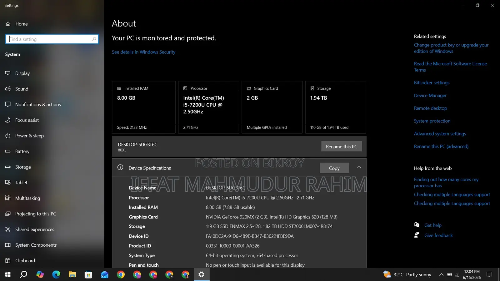 Laptop Lenovo IdeaPad 320 8GB Intel Core i5 HDD+SSD 2TB
