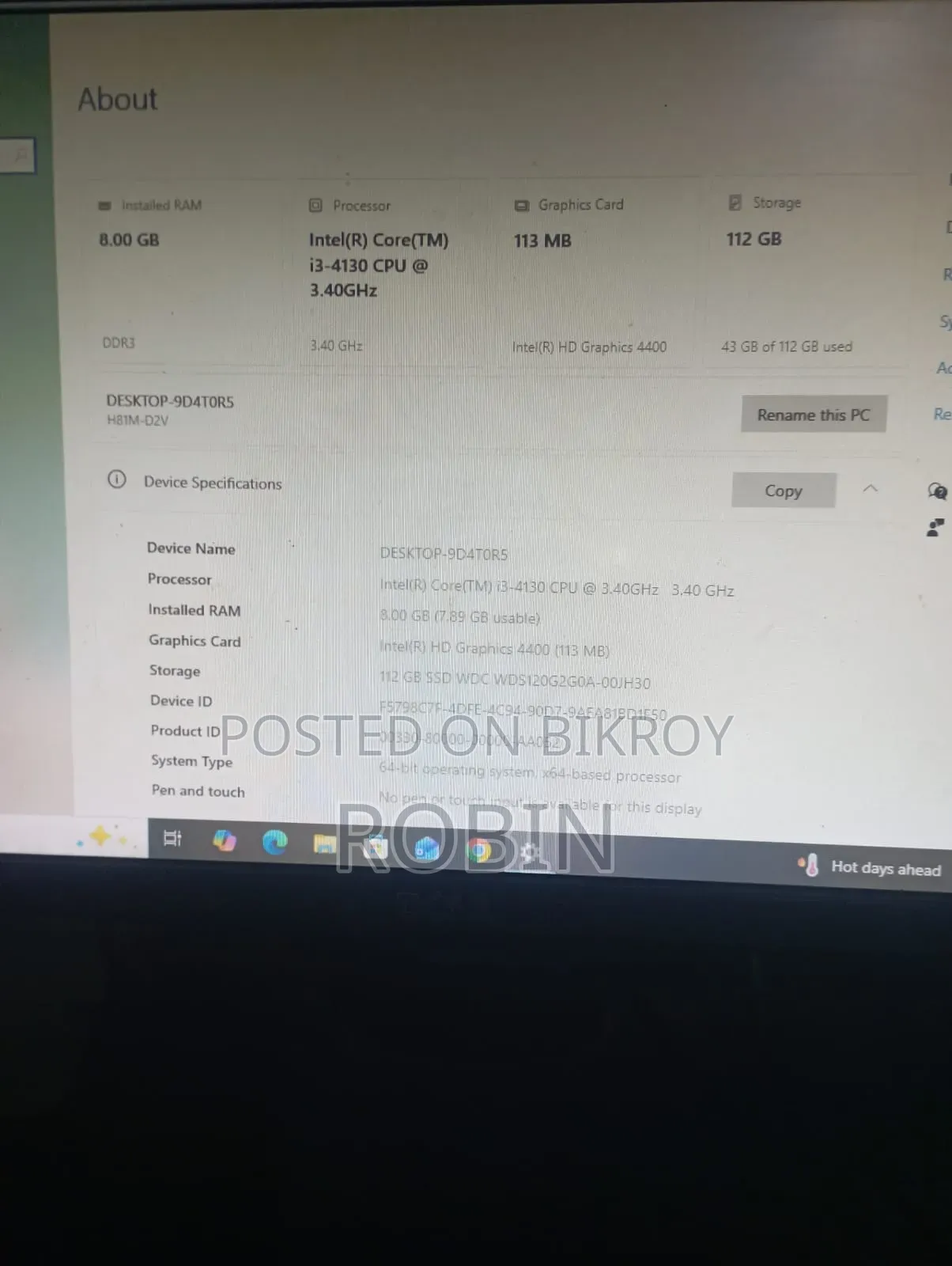 Gigabyte GB-BKi3A-7100 8GB Intel Core I3 SSHD+SSD 128GB
