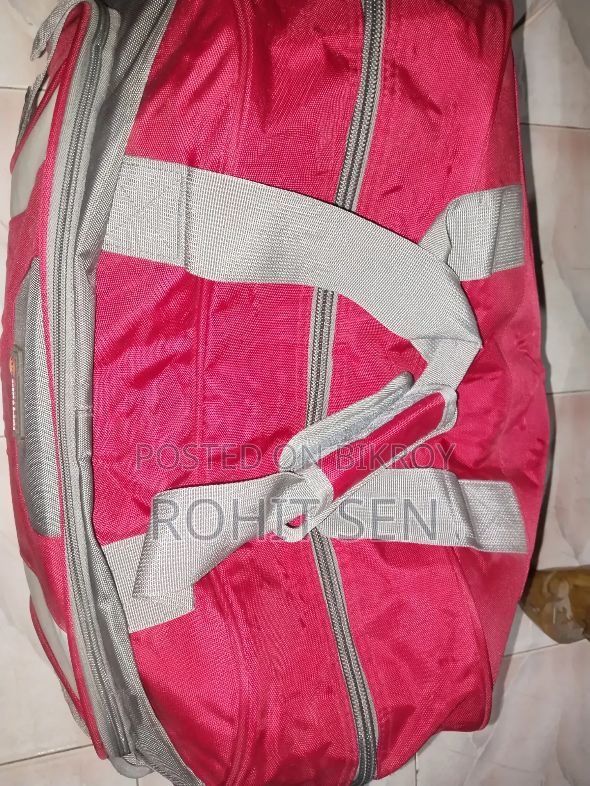 Qiway Red Grey Travel Bag