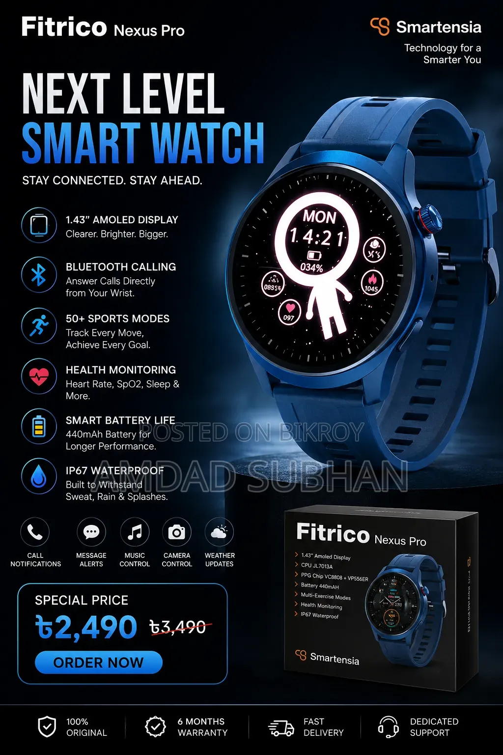 Fitrico Smart Bluetooth Calling Watch