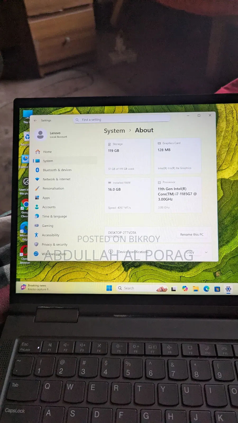 Laptop Lenovo ThinkPad X1 Yoga 16GB Intel Core I7 SSD 128GB