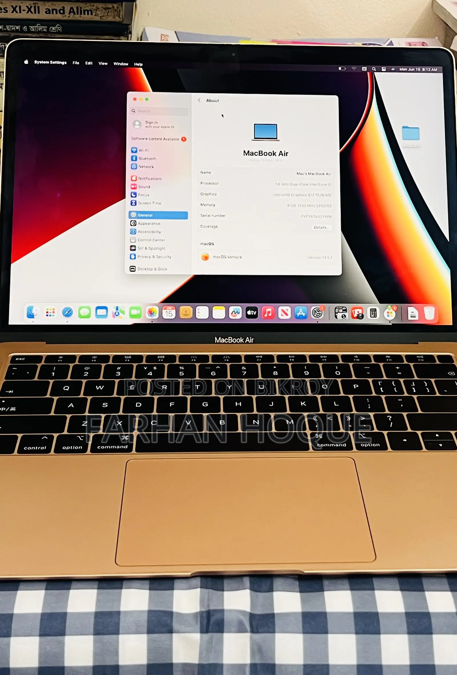 Laptop Apple MacBook Air 2019 8GB Intel Core I5 SSD 256GB