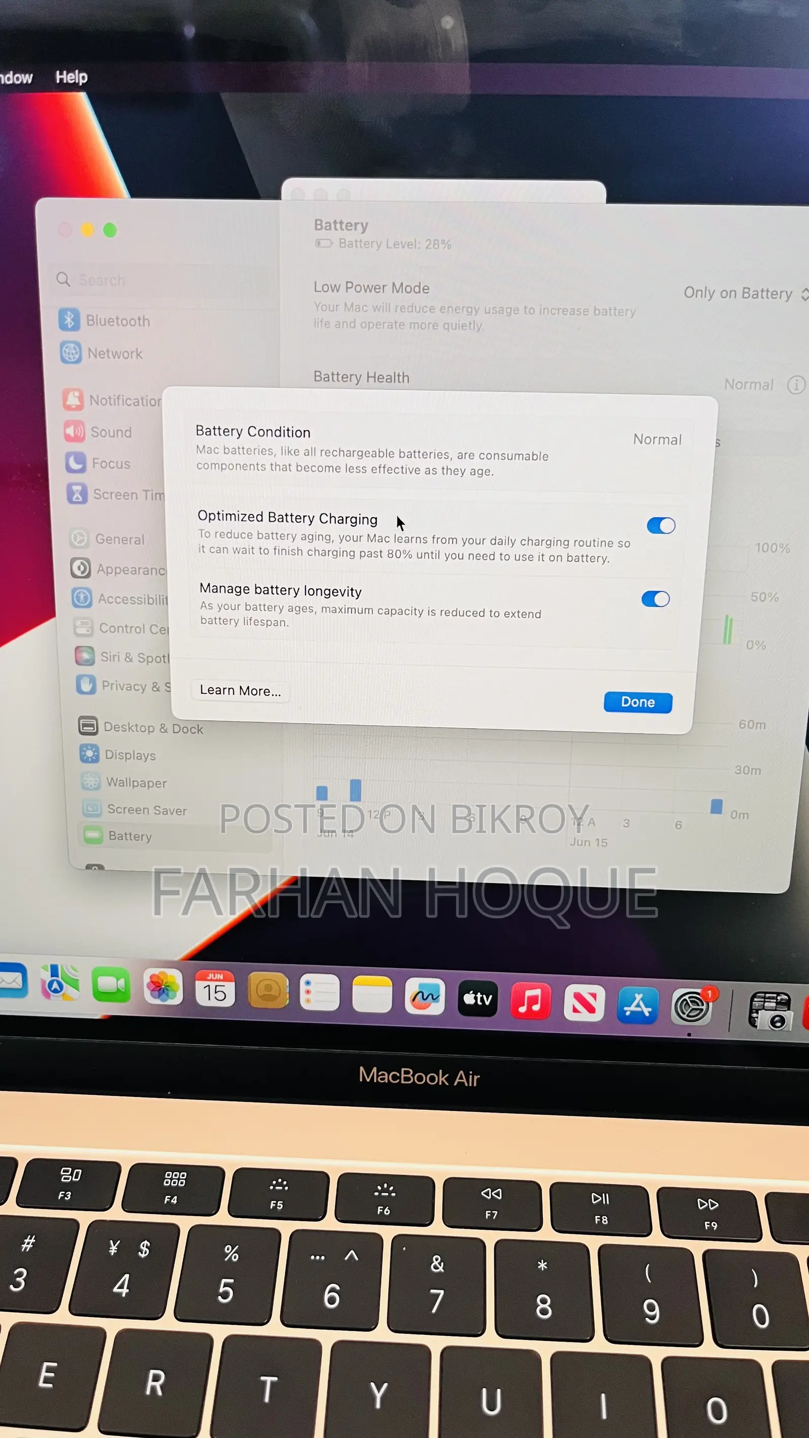 Laptop Apple MacBook Air 2019 8GB Intel Core I5 SSD 256GB