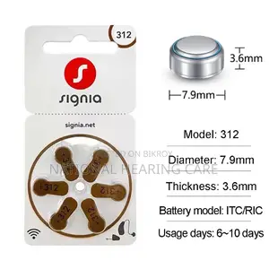 312 Size Signia Zinc Air Hearing Aid Battery