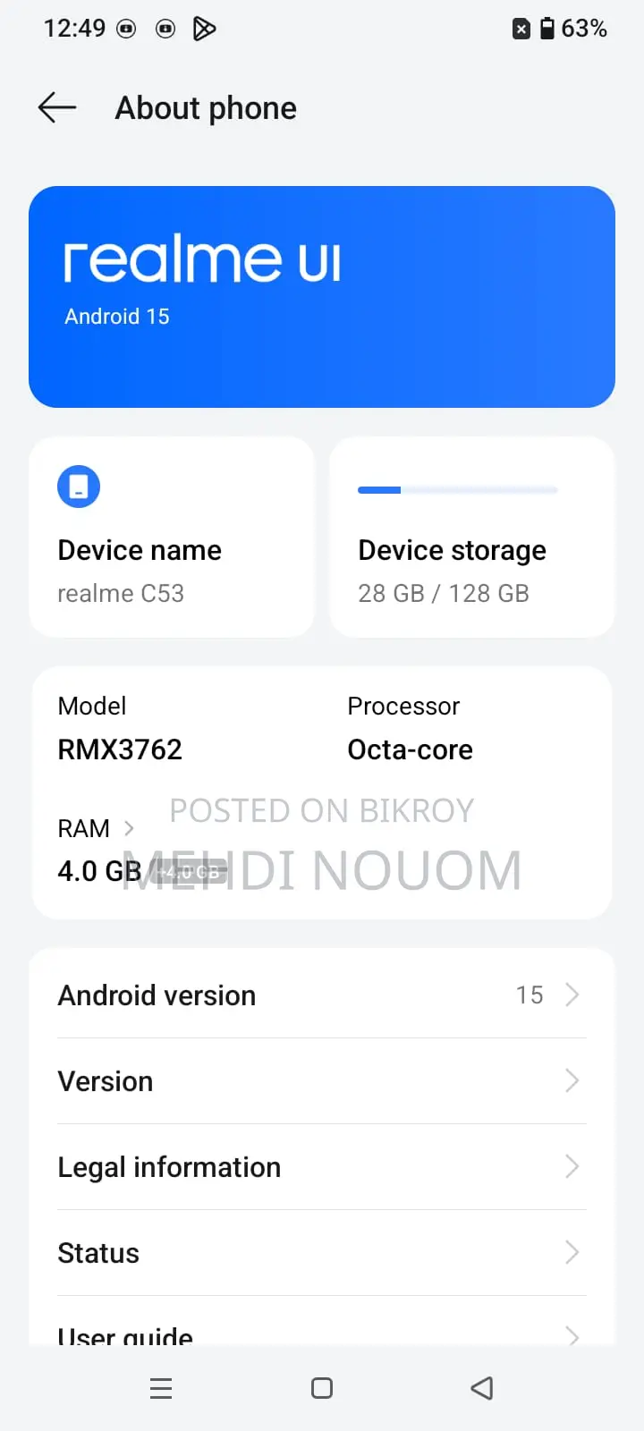 Realme C53 128 GB Silver