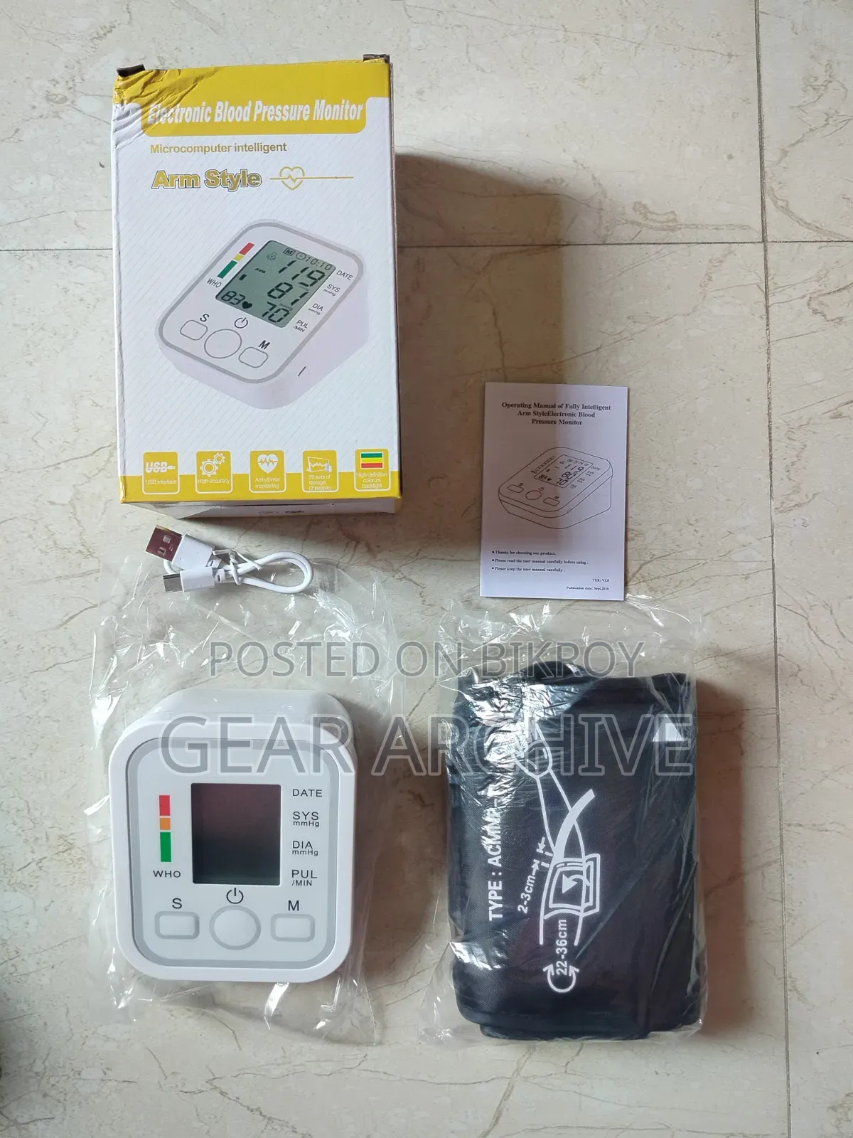 Digital Arm Blood Pressure Monitor Machine With Adjustable Cuff