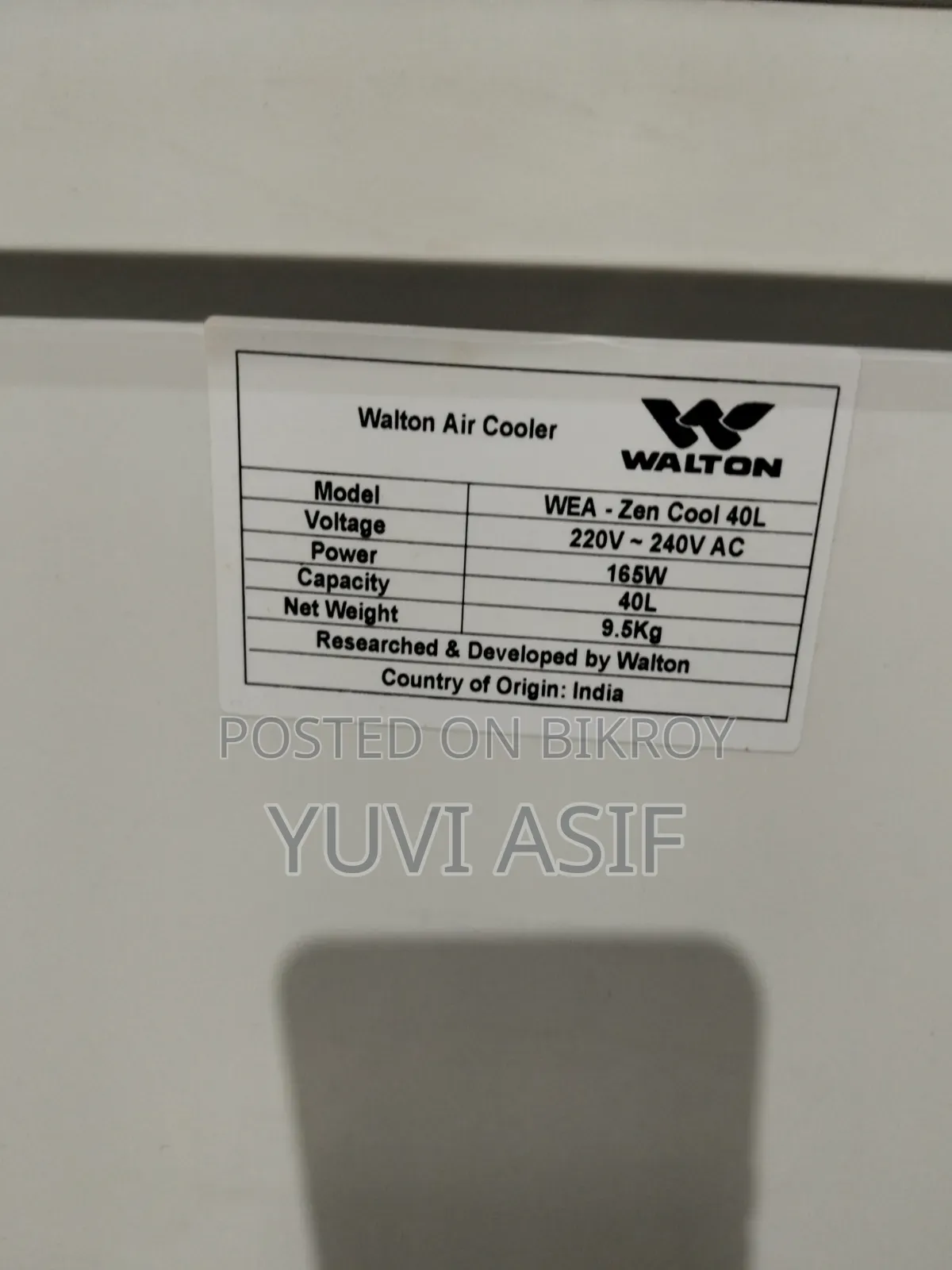 Wea- Zen Cool 40l (Air Cooler)
