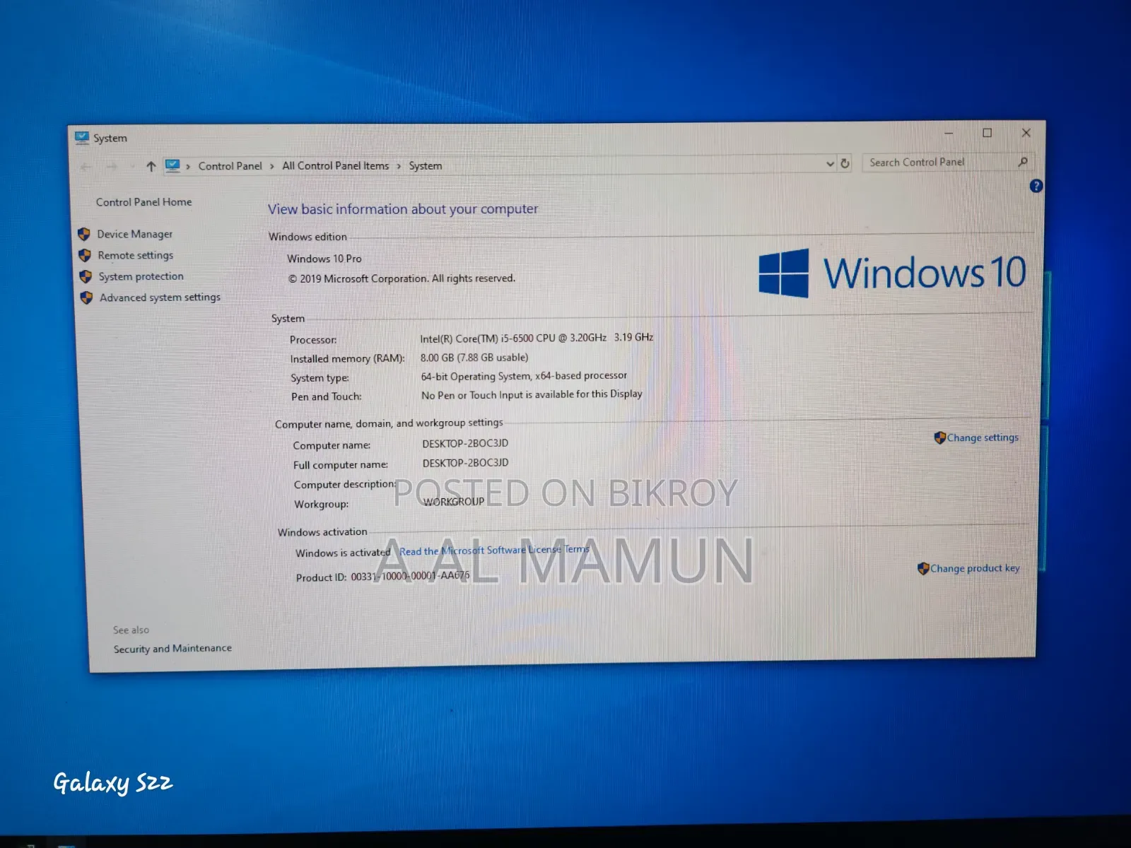 Desktop Computer HP 8GB Intel Core I5 SSD 128GB