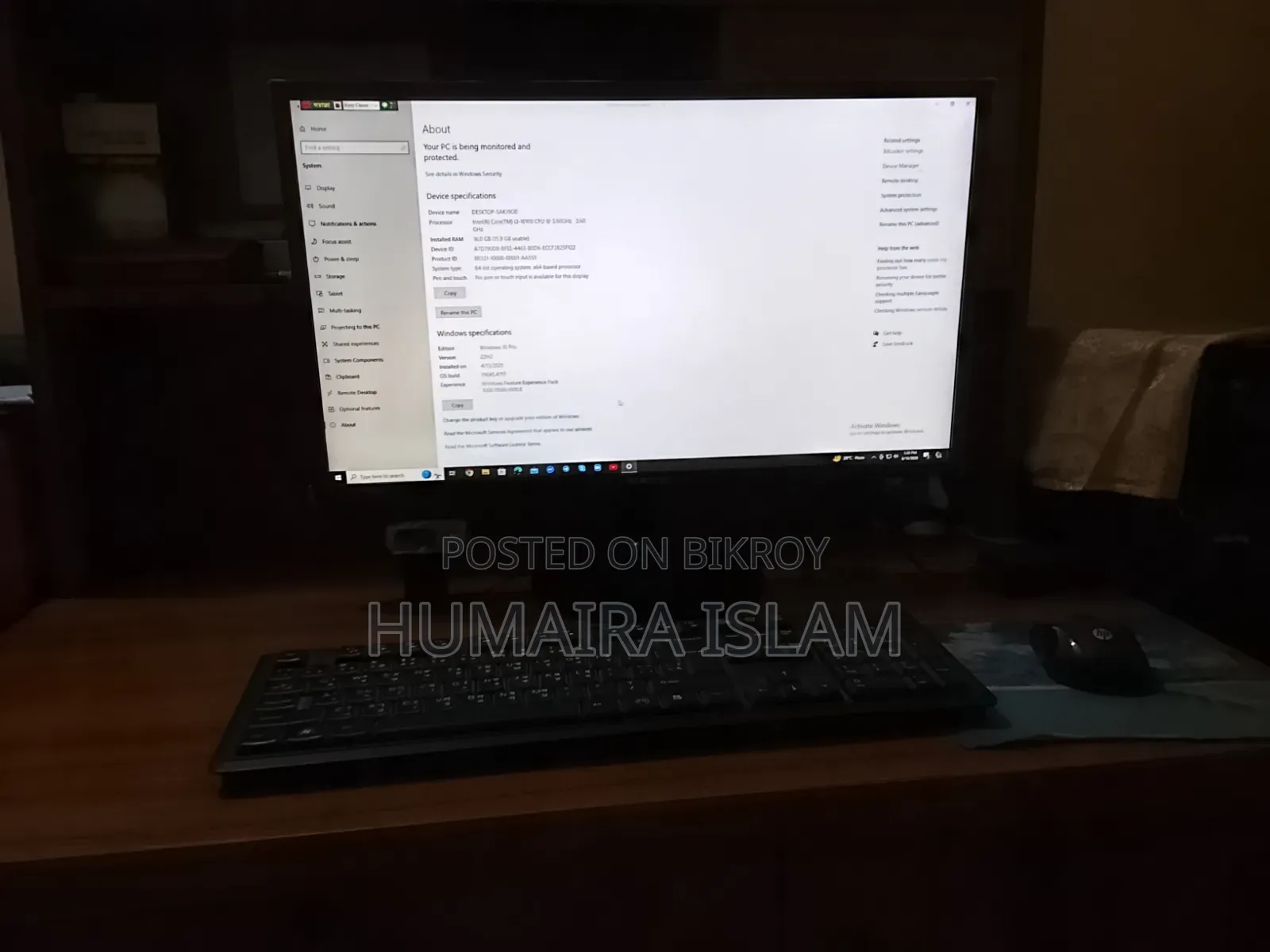 Desktop Computer 16GB Intel Core I3 HDD+SSD 750GB