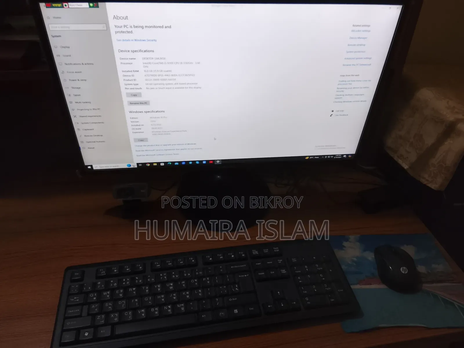 Desktop Computer 16GB Intel Core I3 HDD+SSD 750GB