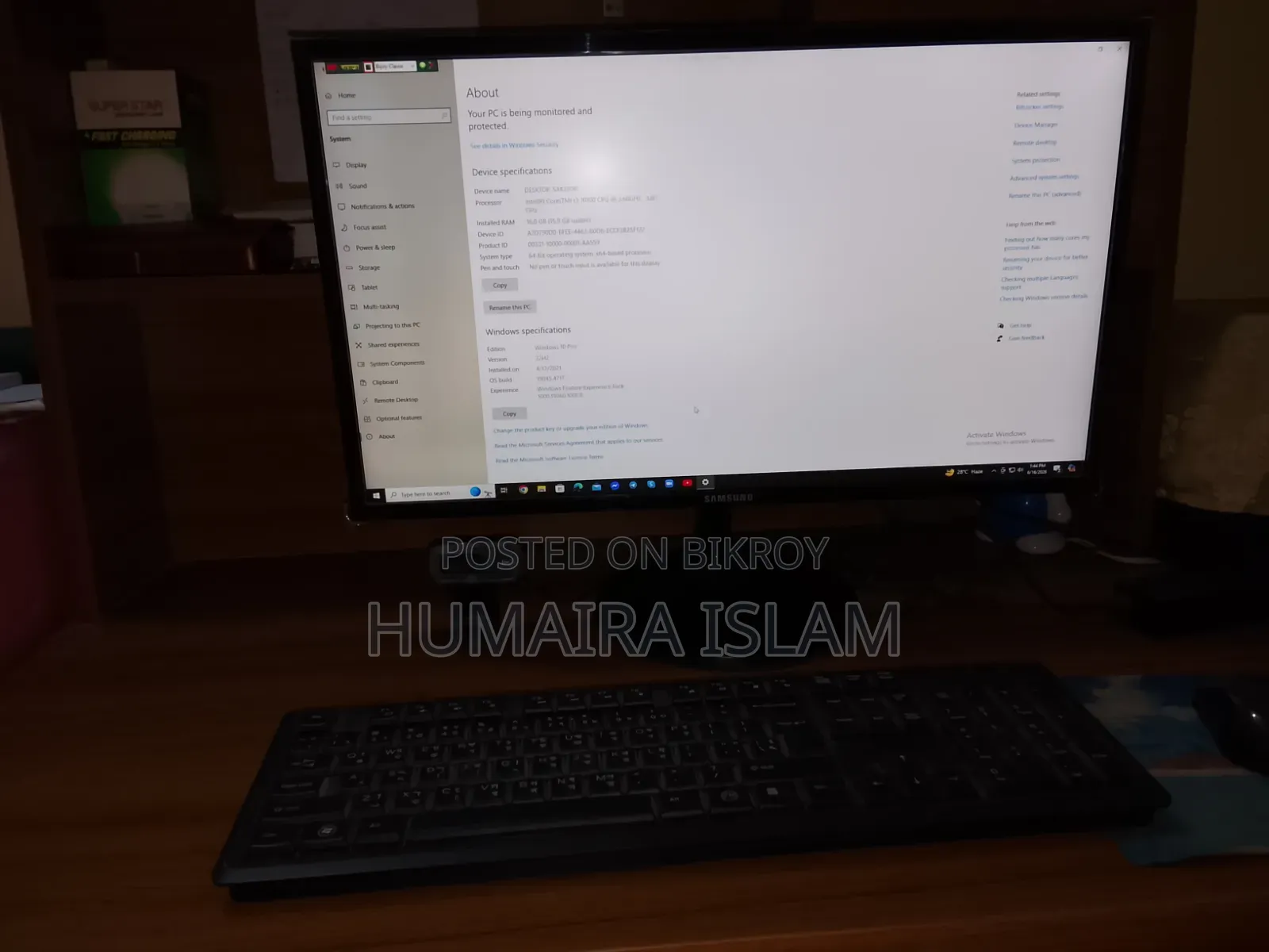 Desktop Computer 16GB Intel Core I3 HDD+SSD 750GB